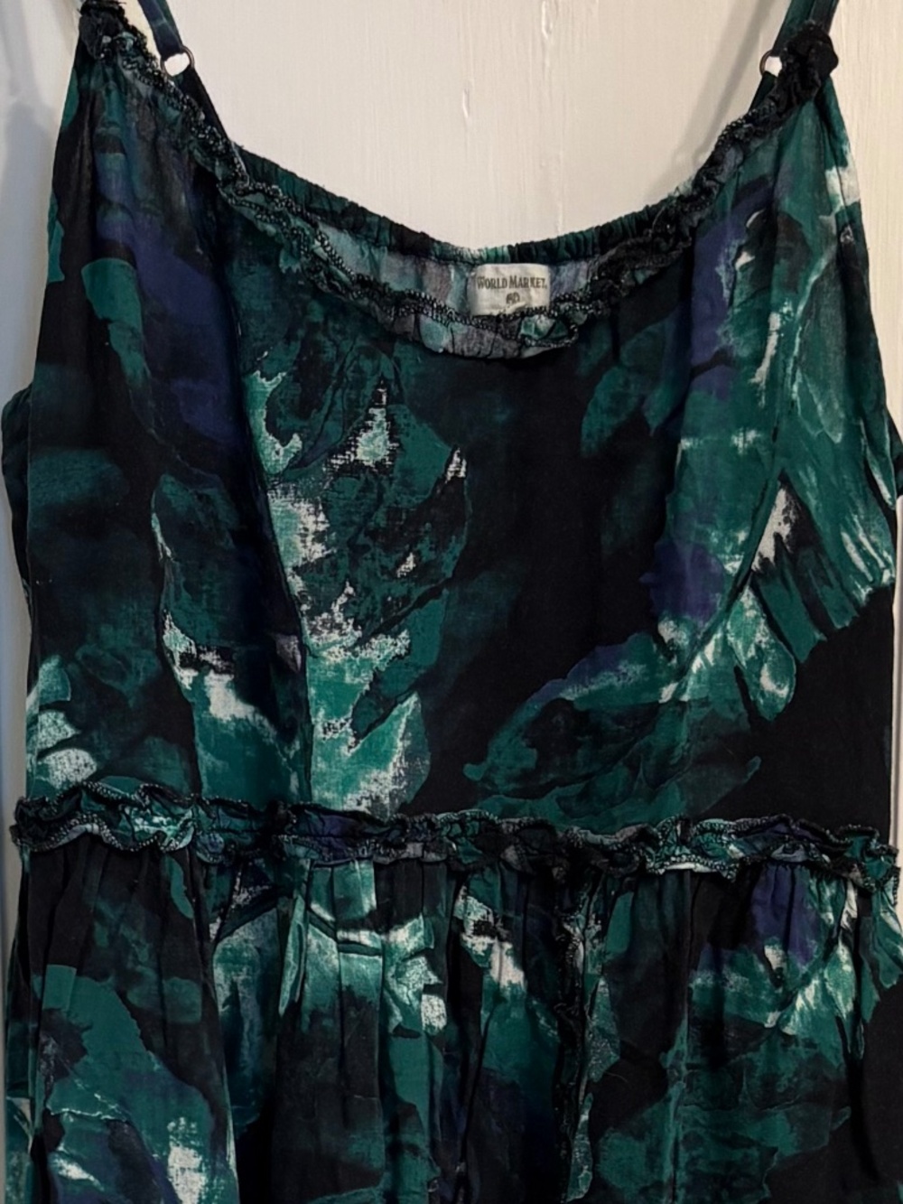 Cost Plus World Market Adjustable, spaghetti straps Midi dress (Size L/XL)